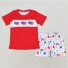 Sibling Boys Baby Girls 4th of July Flags Balloons Kids Outfits Sets