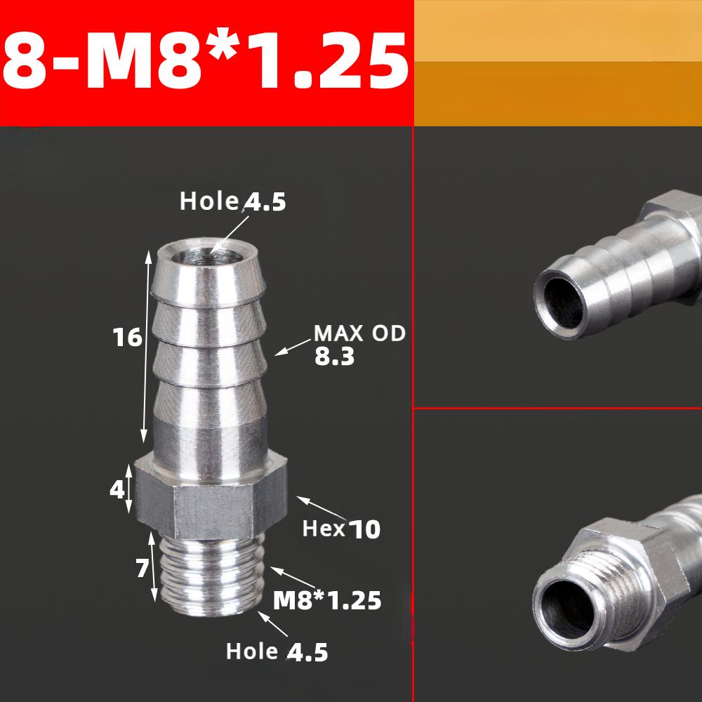 M3 M4 M5 M6 M8 M10 M12 M14 M16 Metric Male To 3 4 5 6 8 10 12 Mm Hose Barb Nipple 304 Stainless Steel Pipe Fitting Air Water Gas