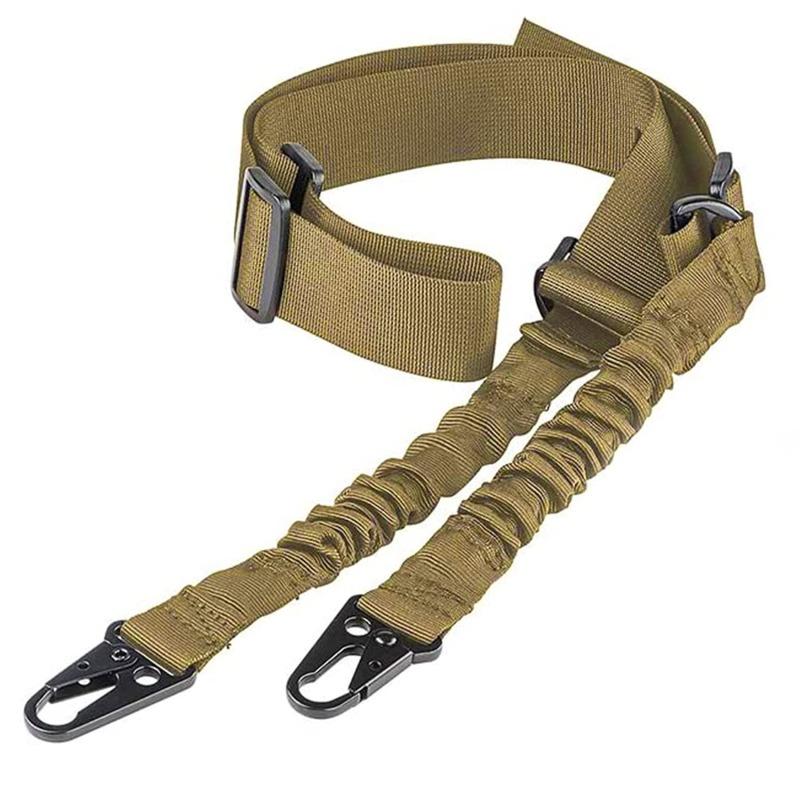 Two Points Rifle Sling with Length Adjuster Traditional Sling with QD Metal Hook for Outdoor Tactical Sling Shoulder Straps