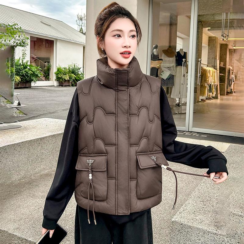 Modische lässige vielseitige kurze kleine Daunen-Baumwollweste Damen neue Jacke verdickte Baumwollweste