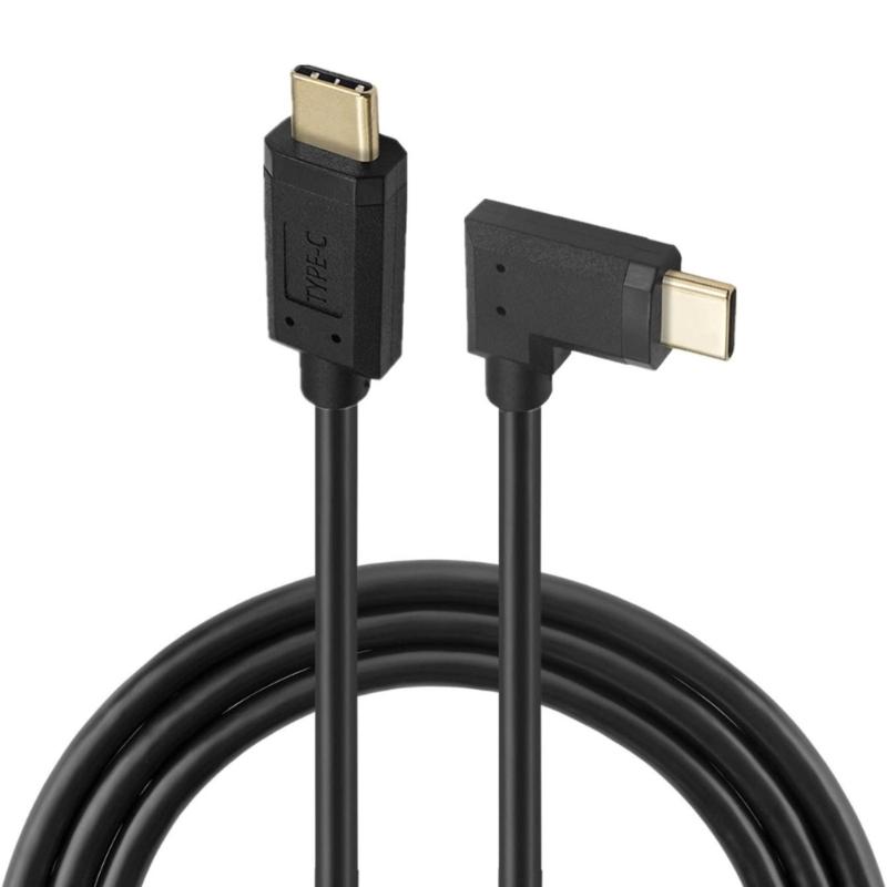 90 Degree Angle Type C Male to Male Cable 10Gbps Data Transmission Right Angle USB Charging Wire for Mobile Phone