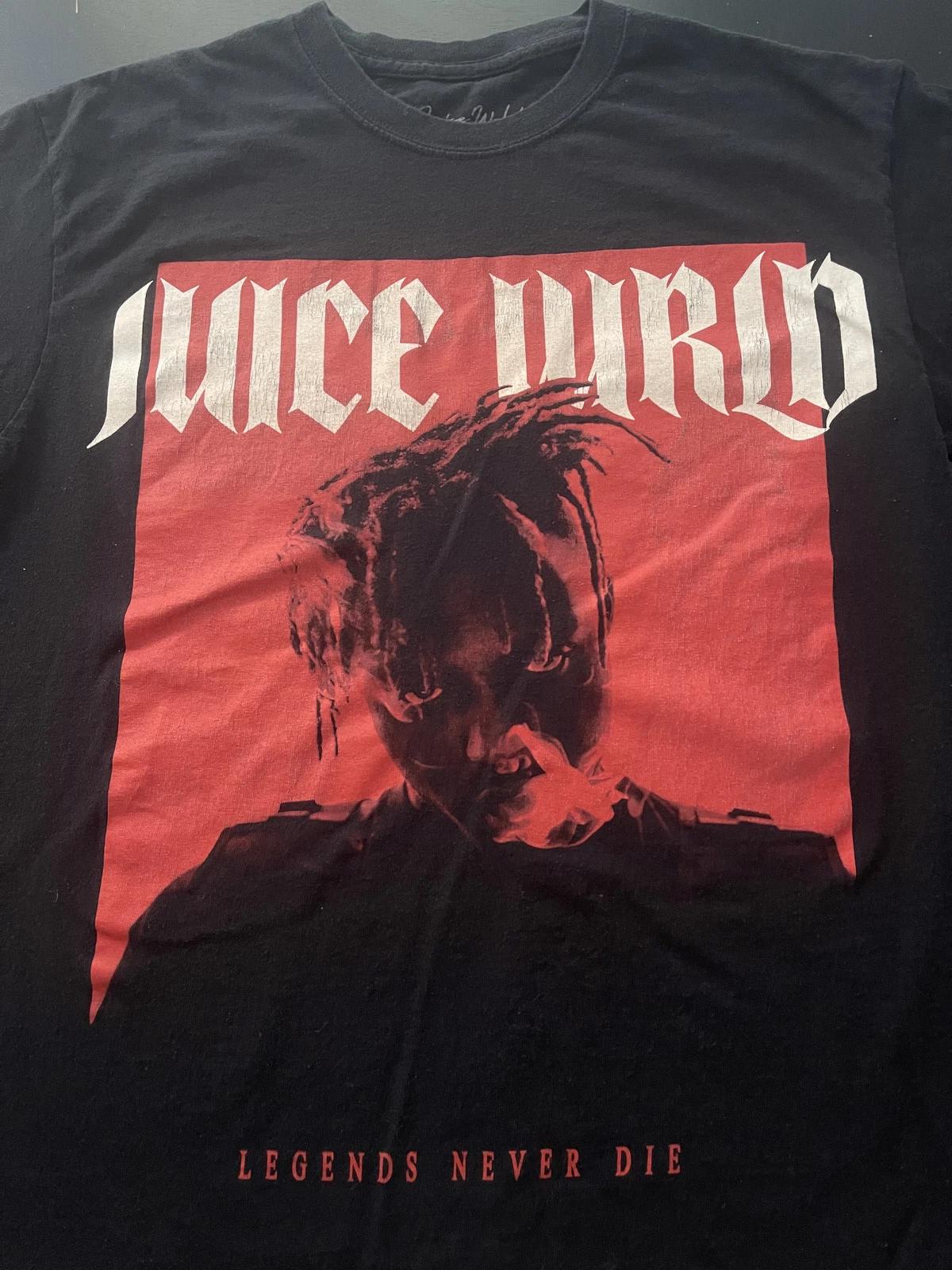 

Juice Wrld Legends Never Die 100% Cotton T-shirt Mens Tees Top, Black, Size: Medium 2XL
