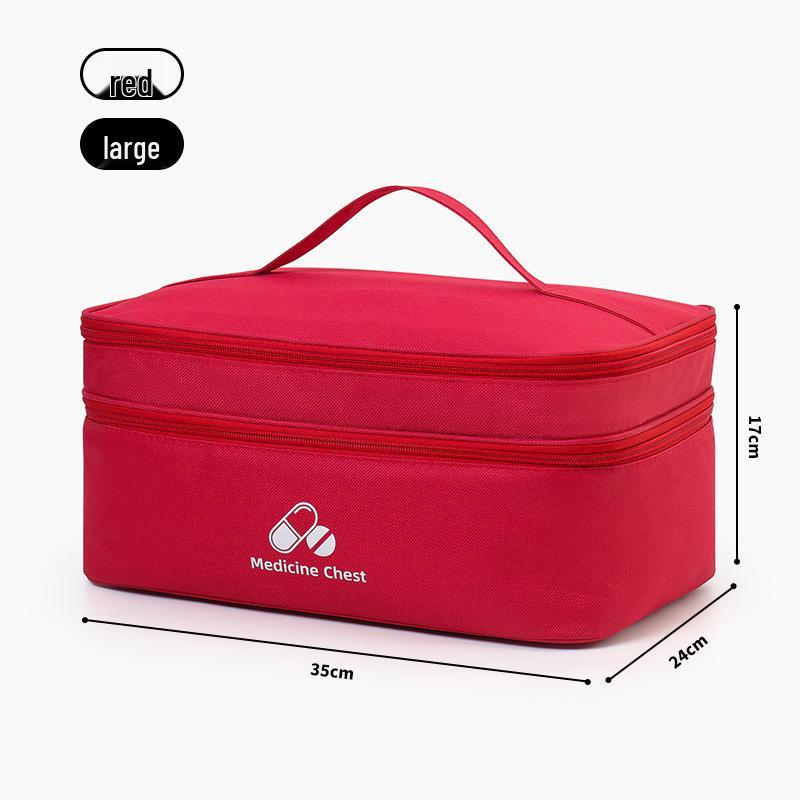 Large Capacity Travel Medicine Bag - Double Layer Portable First Aid Storage