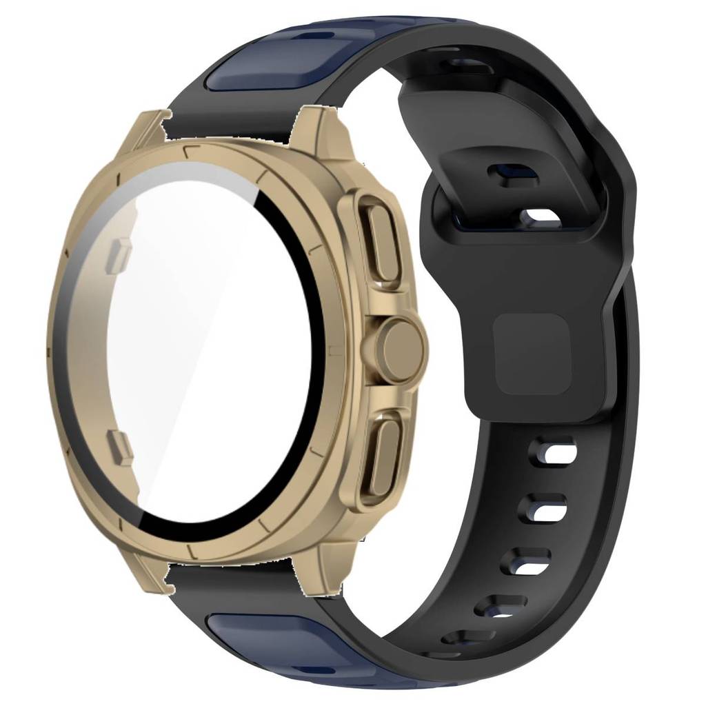 Silicone Band +Tempered Glass Case For Samsung Watch 7 40mm 44mm Strap Protector Cover For Samsung Galaxy Watch 7 44mm 40mm