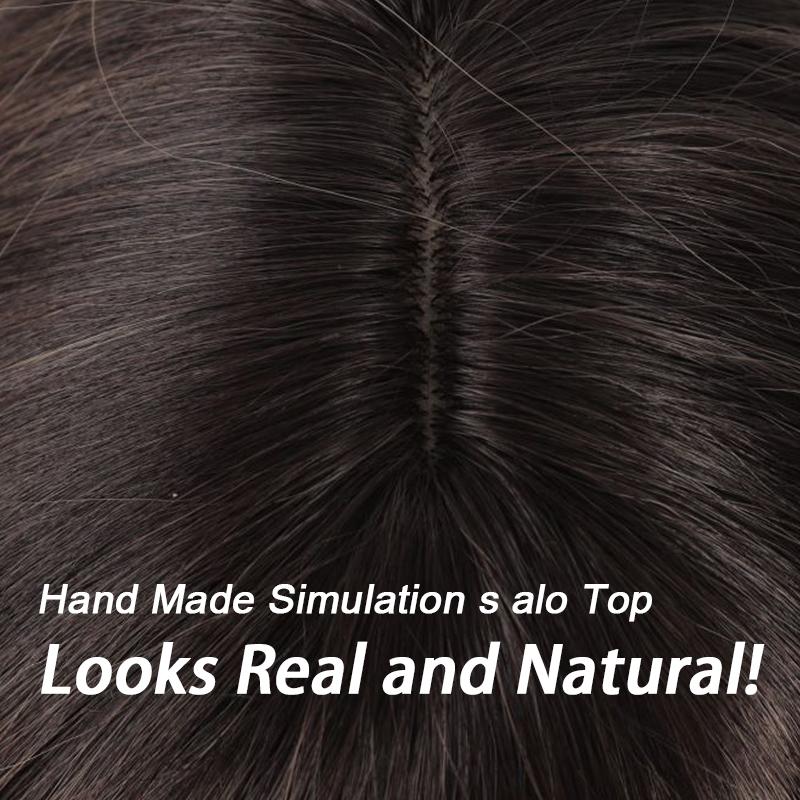 Stained Inner Buckle On the Top of the Head Straight Hair Headband for Women Synthetic Wig for Easy Wearing Daily Party Use