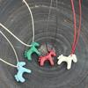 Enamel Coated Horse Charm Necklace Corrosion Resistant Copper Adjustable Neckchain Wear For Everyday Fashion Accent