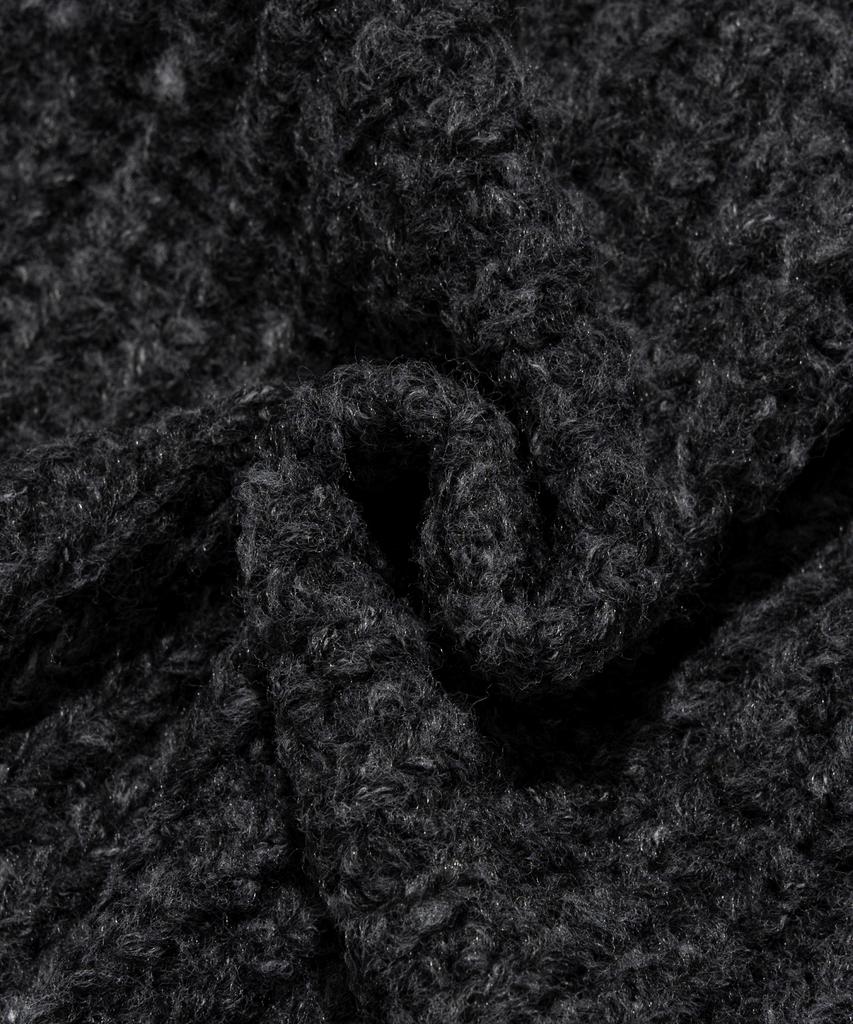 OTHERFITS Cable High-Neck Knit Zip-Up (Charcoal)