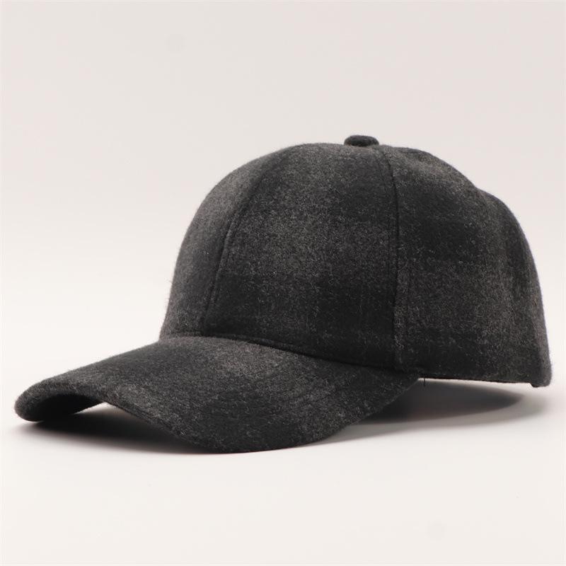 Swing and winter bird grid series baseball cap European and American classic woolen grid wide-brimmed peaked cap