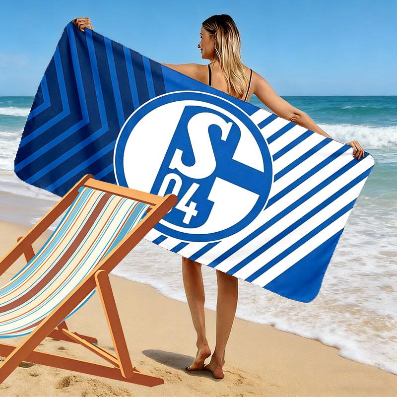 Asciugamano da Spiaggia Stampato Schalke 04, Asciugamano Grande Morbido Asciugatura Rapida per Spiaggia Campeggio Nuoto