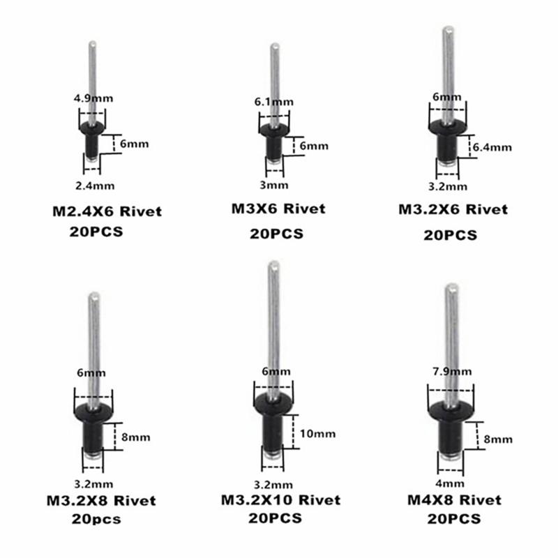 385pcs Metal Blind Rivets Assortment Large Flanges Designs Heavy Duty Fasteners Simple Installation for Secure Fastening