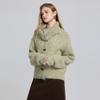 Women's Long-Sleeve Stand-Collar Wool Knit Cardigan