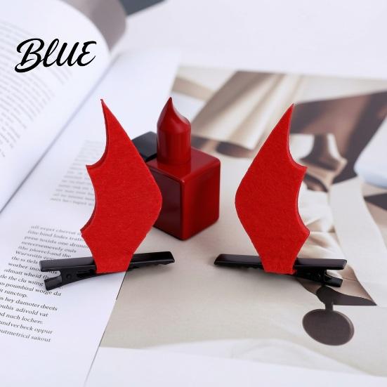 Lightweight Non Woven Hair Clips 2Pcs Halloween Red Bat Wings Clips 3D Wing Hairpin Funny Party Decorations Gothic Pins Cute Accessories for Women