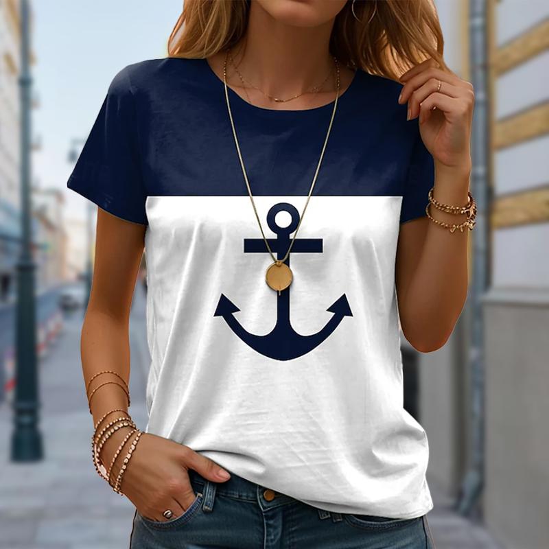 

Женская летняя футболка Универсальная Ретро Мода Футболки с коротким рукавом Повседневные Принтованные Топы XS