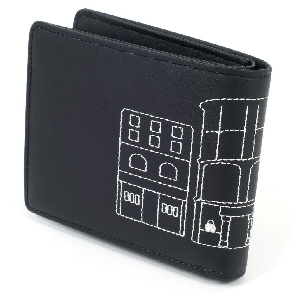Kitamura Motomachi Dog & Cat Bifold Wallet PH0803 Dark Blue (Miniature Schnauzer) [Navy] 10102