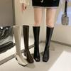 New Round Head Square with Simple Temperament of Winter Women's Boots Fashion Casual Slimming Thigh-high Fashion Boots