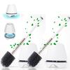 Luxury Silicone Toilet Brush with Ventilated Holder Toilet Brush with Stainless Steel Handle and Quick Dry Antibacterial Holder