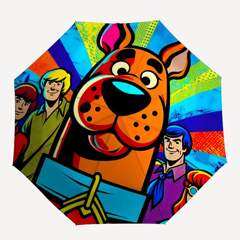 1pc Scooby-Doo Mystery 8-Ribs Sturdy Frame, Automatic Open/Close, Durable & Colorful Ideal for Beach, Travel, And All Seasons, 10194