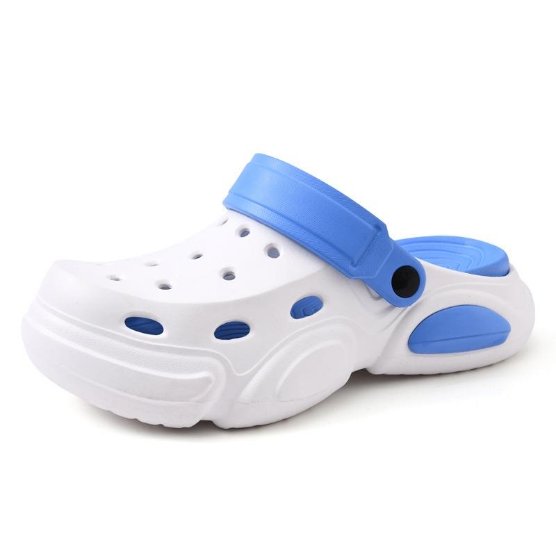 

Thick-soled heightening hole shoes women s summer wear new beach shoes non-slip bag head cool slippers men 40-41