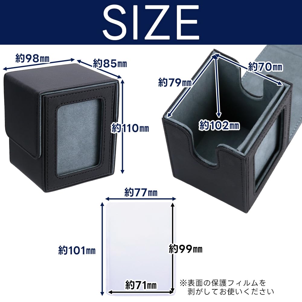 Deck Case with Window for Your Favorite Trading Card Loader Separator Large Capacity Card, Built-in Magnet, Storage, & Included, (Gray)