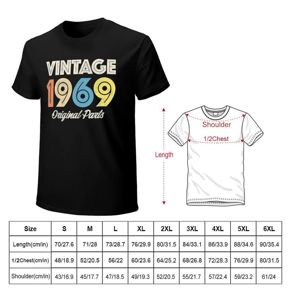 Vintage Retro 1969 Birthday Original Parts TShirt cute tops anime figures customizeds funny meme tshirts mens t shirts