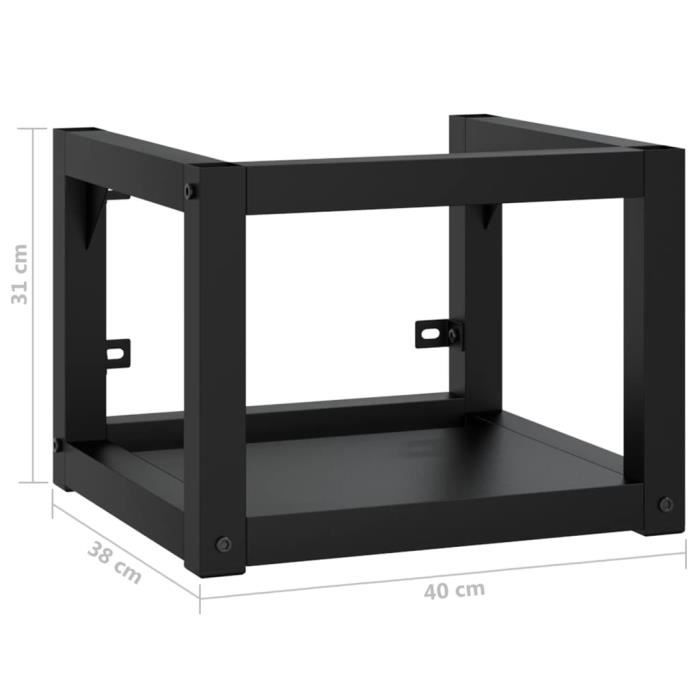 VidaXL Cadre de lavabo de salle de bain mural Noir 40x38x31 cm Fer