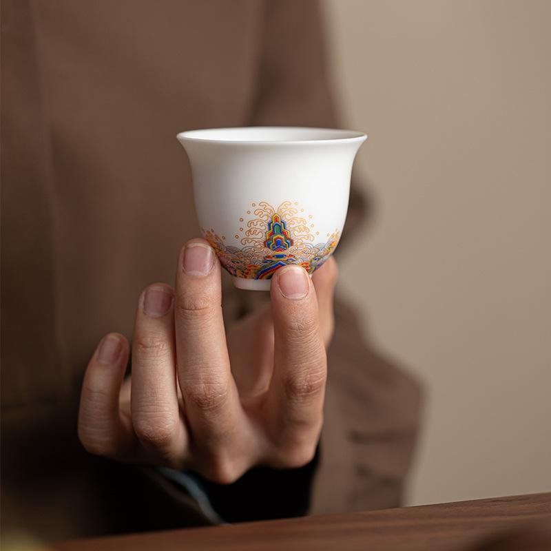 Talgjade Porzellan hochweißes Porzellan Meerwasser Jiangya Teetasse Heim Büro Teeverkostungstasse Keramik Teetasse Meistertasse
