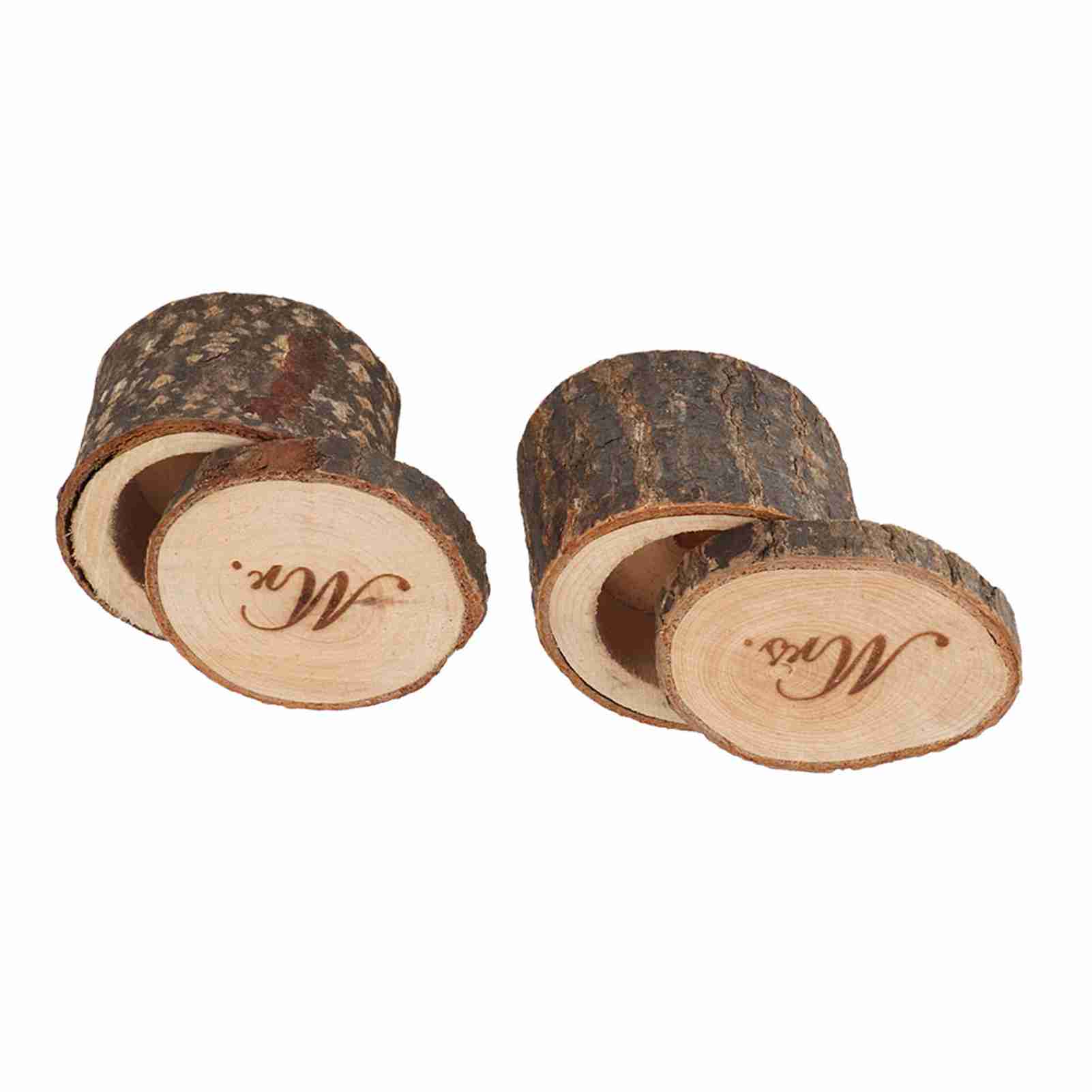 

2Pcs Retro Wedding Ring Box Container Unique Ring Jewelry Holder Storage Case 01#