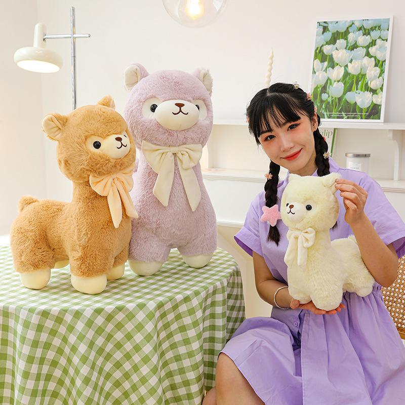 Cute Creamy Alpaca Doll Pillow Plush Toy Children Cartoon Doll Doll Girl Gift