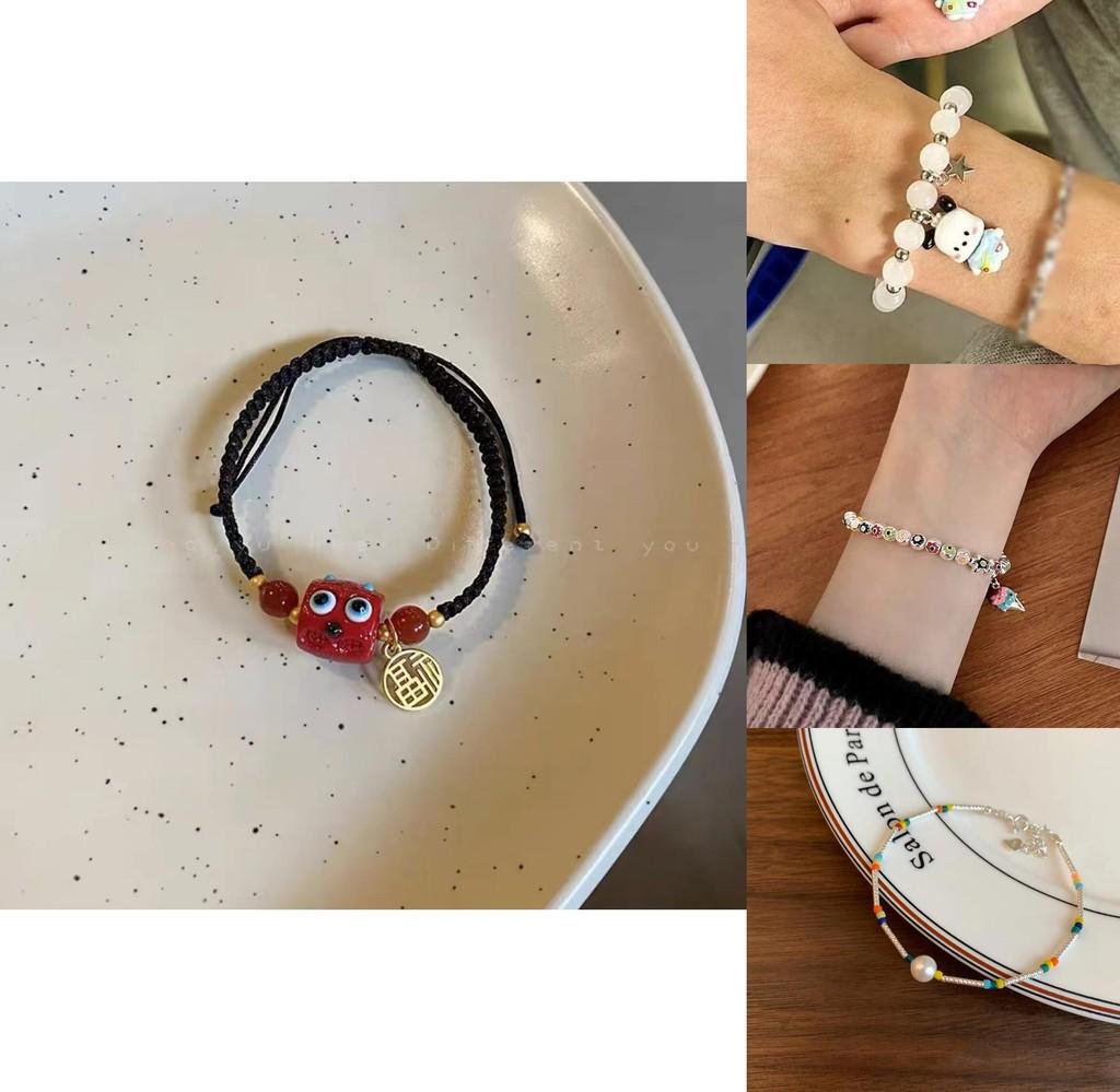 Lightweight Exquisite Summer Dopamine Beaded Flower Bracelet For Women Geometric Luxury