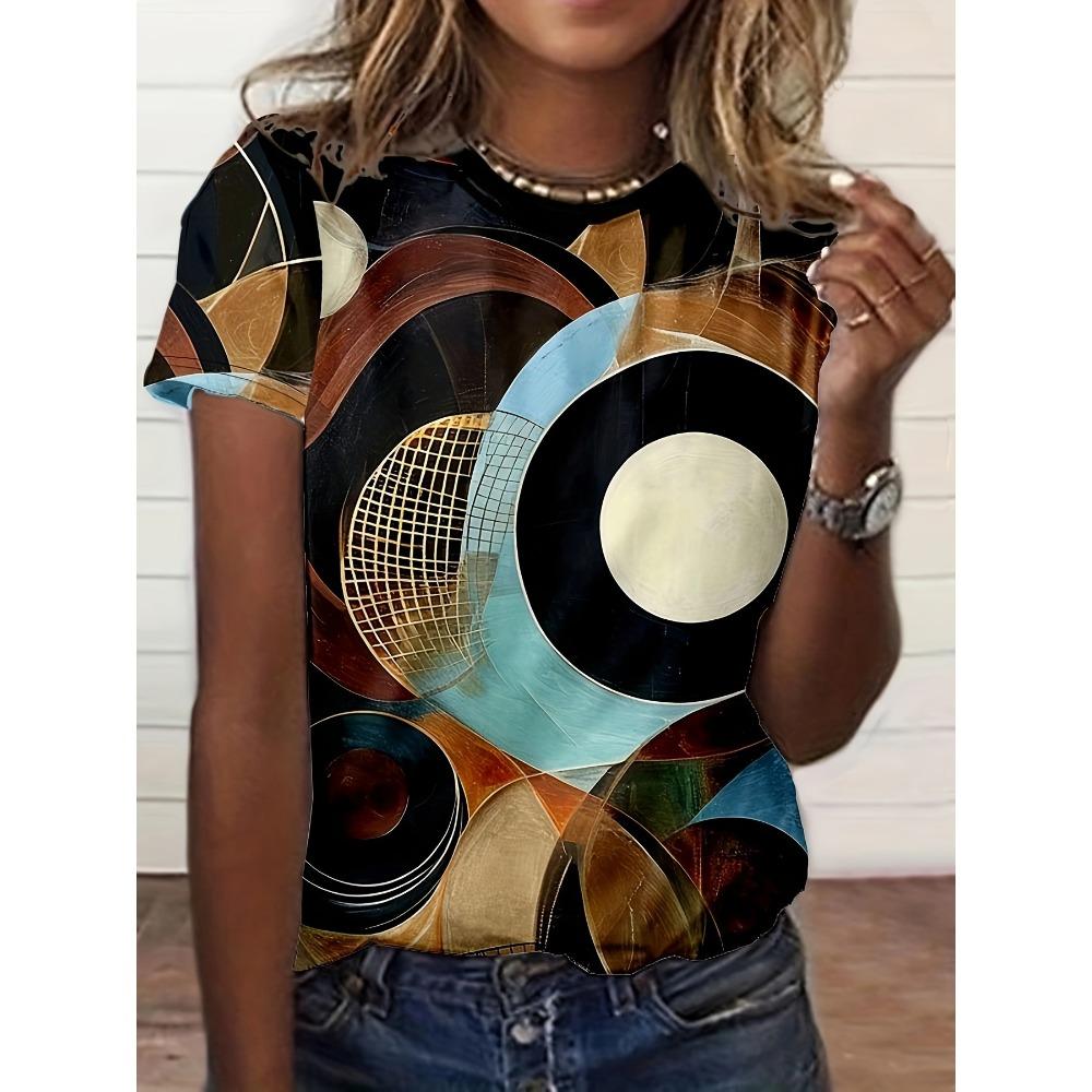 Summer Fashion Peacock Flower 3D Print T-Shirts Women Casual Short Sleeve Streetwear Round Neck