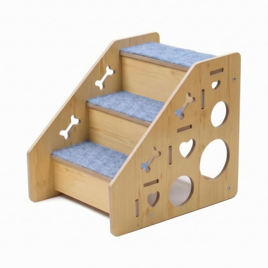 Carpeted Pet Steps Non-Slip for Bed Access, Senior Dogs
