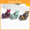 Pink Quartz Rabbit Resin Pendant With Glitter Accents For Living Room Display