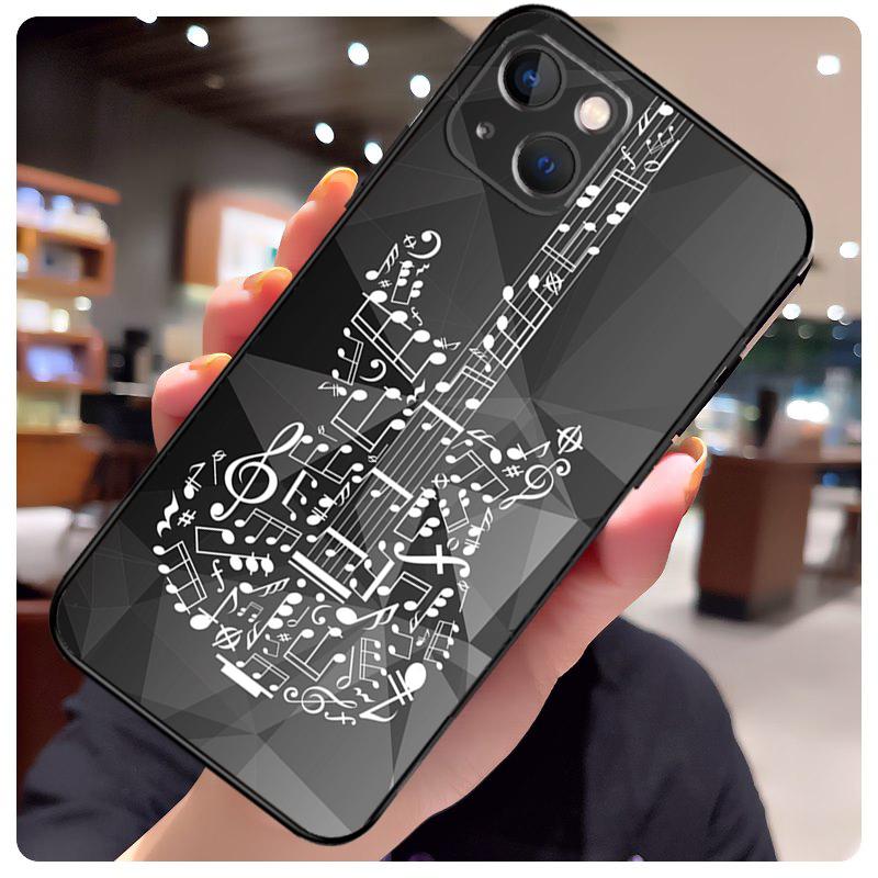 Guitar Music Art Case For iPhone 16 13 14 11 12 15 Pro Max X XR XS Max Plus 14 Plus Back Cover