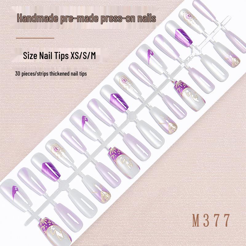 

Summer Cat Eye Manicure: Cancer Zodiac Nail Stickers & Handmade Wearable False Nails