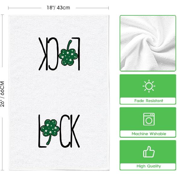 Artoid Mode Green Clover Shamrock Lucky St. Patrick's Day Kitchen Towels Dish Towels, 18x26 Inch Seasonal Decoration Hand Towels Set of 4