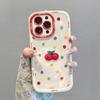 Applicable To Apple 17promax Mobile Phone Case with Lanyard iPhone16pro Premium Color Polka Dot Cherry