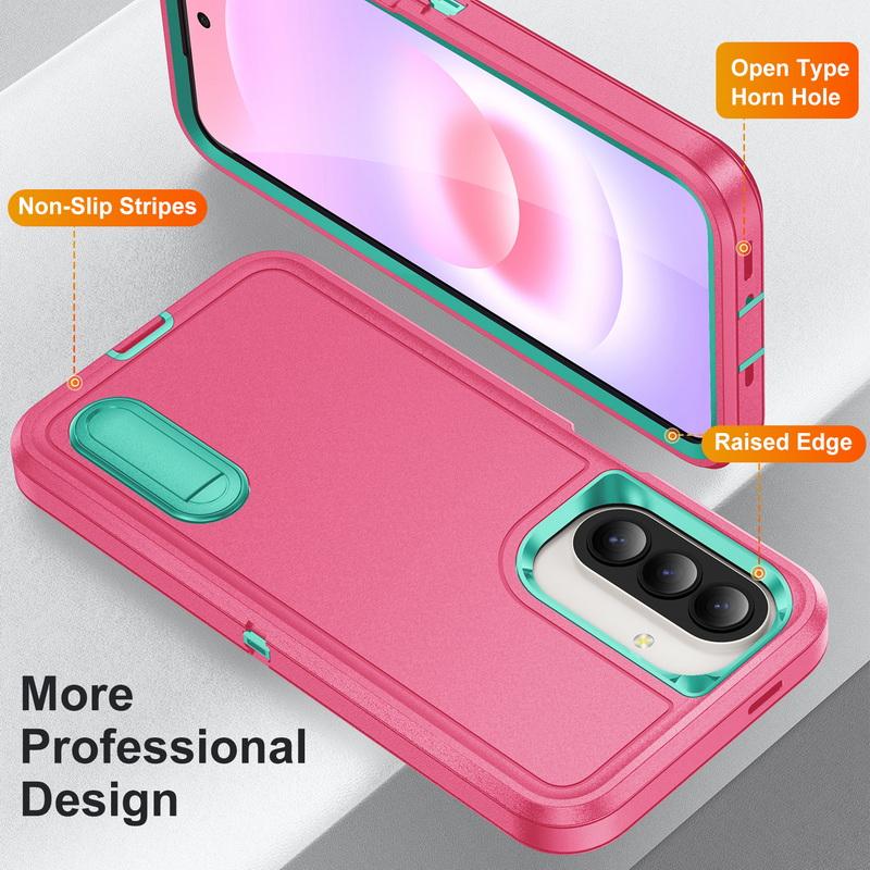 S26 Ultra Case Shockproof Bumper Hybrid 3in1 Candy Color Phone Stand Cover Samsung S25 Ultra S24 Plus S23 FE A15 A16 A36 A56 A17 A27 A37 A57 5G