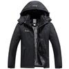Unisex Wasserdichte Winddichte Outdoorjacke Wandern Skifahren Camping Laufen - Einfarbige Kapuzen-Winterjacke mit Fleecefutter