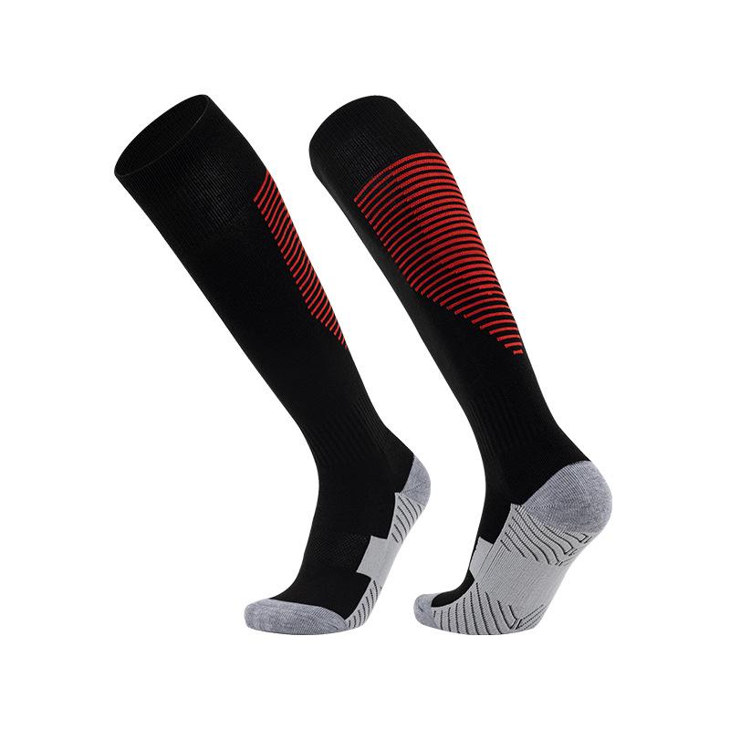 Colorful Terry Bottom Anti-Slip Over-the-Calf Breathable Football Socks for Adults