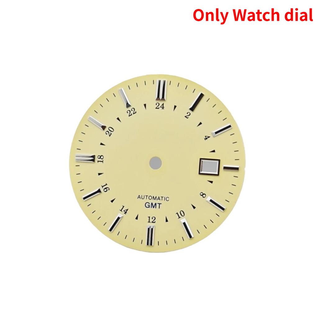 NH34 dial classic cream dial GMT dress mechanical watch hand for Seiko modified watch accessories size 35mm Watch Case Mod Parts