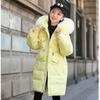Thick and Warm Down Jacket for Girls, Medium and Long Coat for Children, White Duck Down Winter Coat