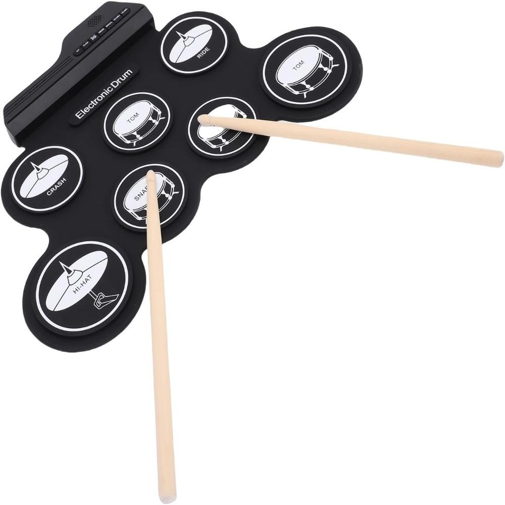 Silicone Material Roll Up Drum Kit 7-Pad Electronic Drum Kit Portable Drum Set  Practice Pad