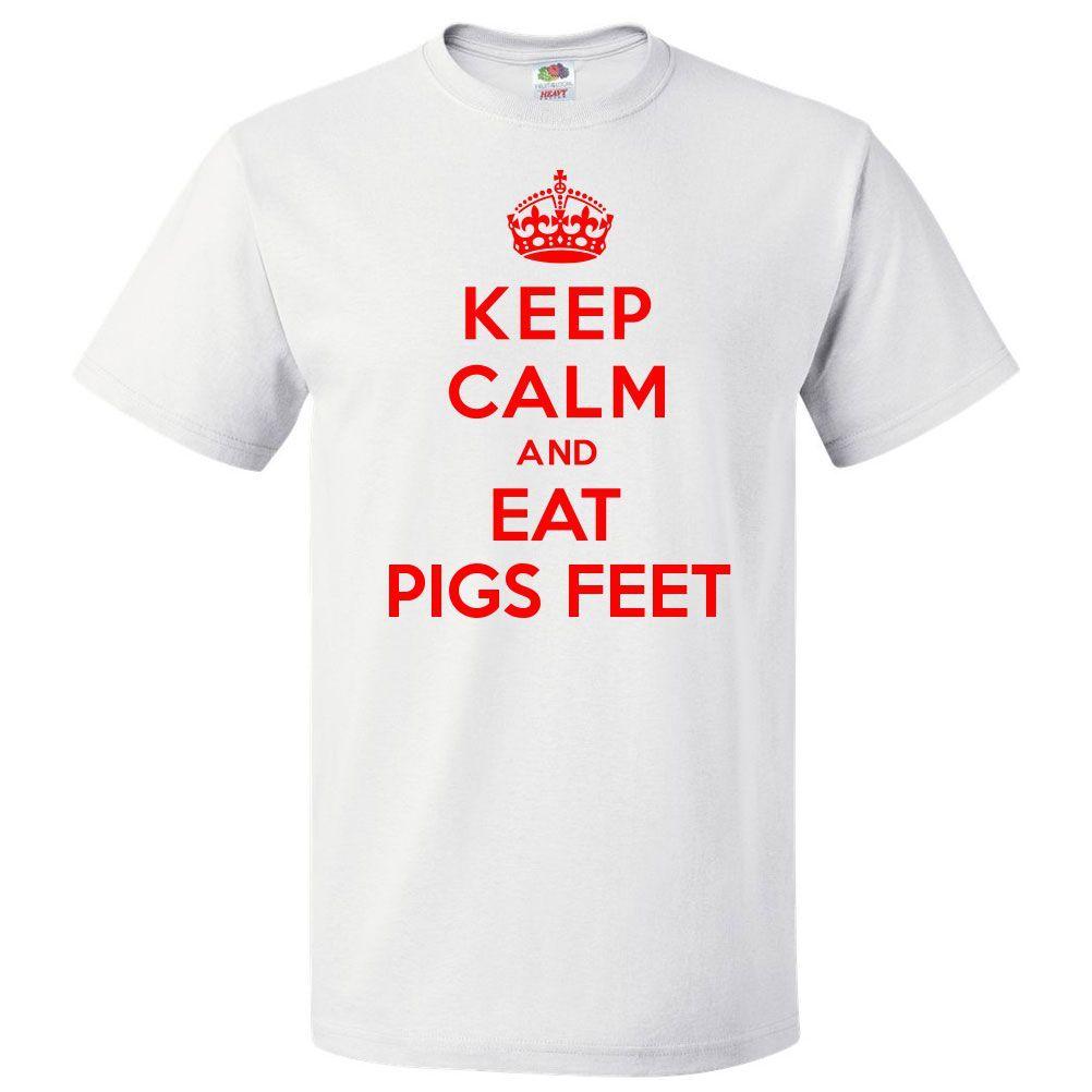 Camiseta Keep Calm and Eat Pies de Cerdo Camiseta DivertidaSe abre en una nueva ventana o pestaña 4XL