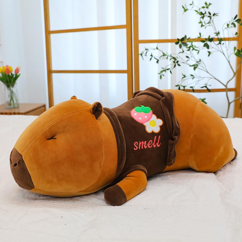 Strawberry Plush Capybara Toy Cartoon Animal Stuffed Doll Decoration Kids Gift