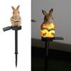 1Pc Solar Garden Light Resin Rabbit Atmosphere Yard Decoration, Luminous Led Rabbit Lawn Light Floor Plug Light