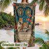 Roses Shadows Theme Quick Dry Beach Towel Custom Name Text Print Large Sand Resistant Towel Beach Vacation