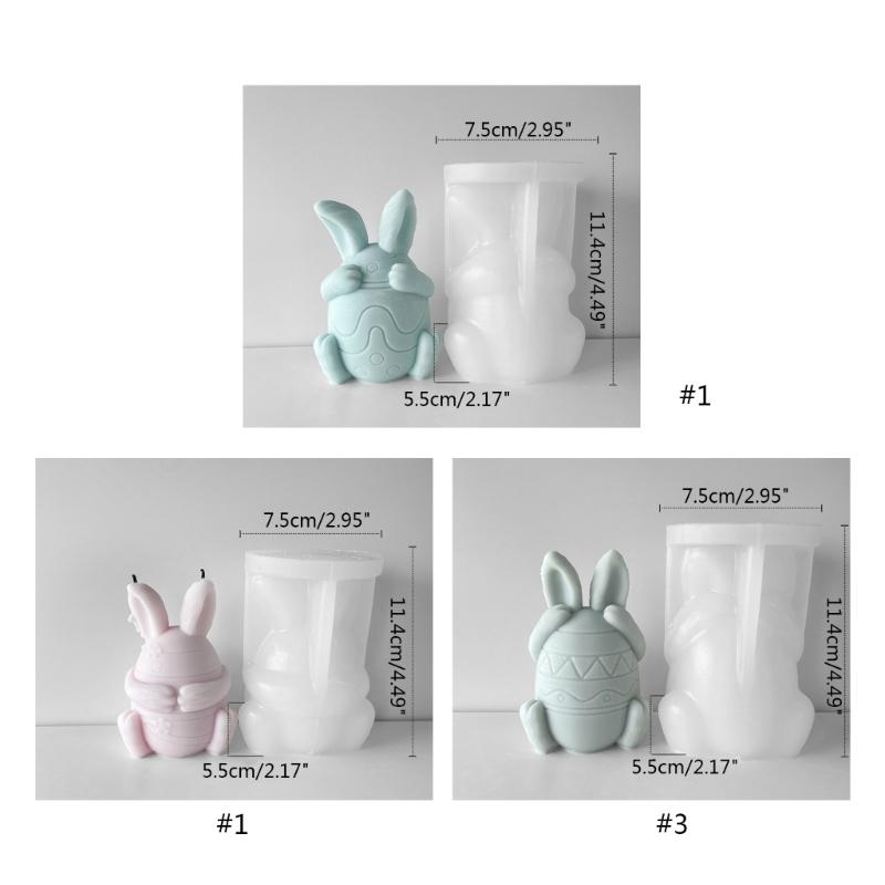 Face-less Rabbit Candle Mold Diy Cover Your Eyes Mouth and Ears Rabbit Aromatherapy Candle Gypsum Incense Stone Mold