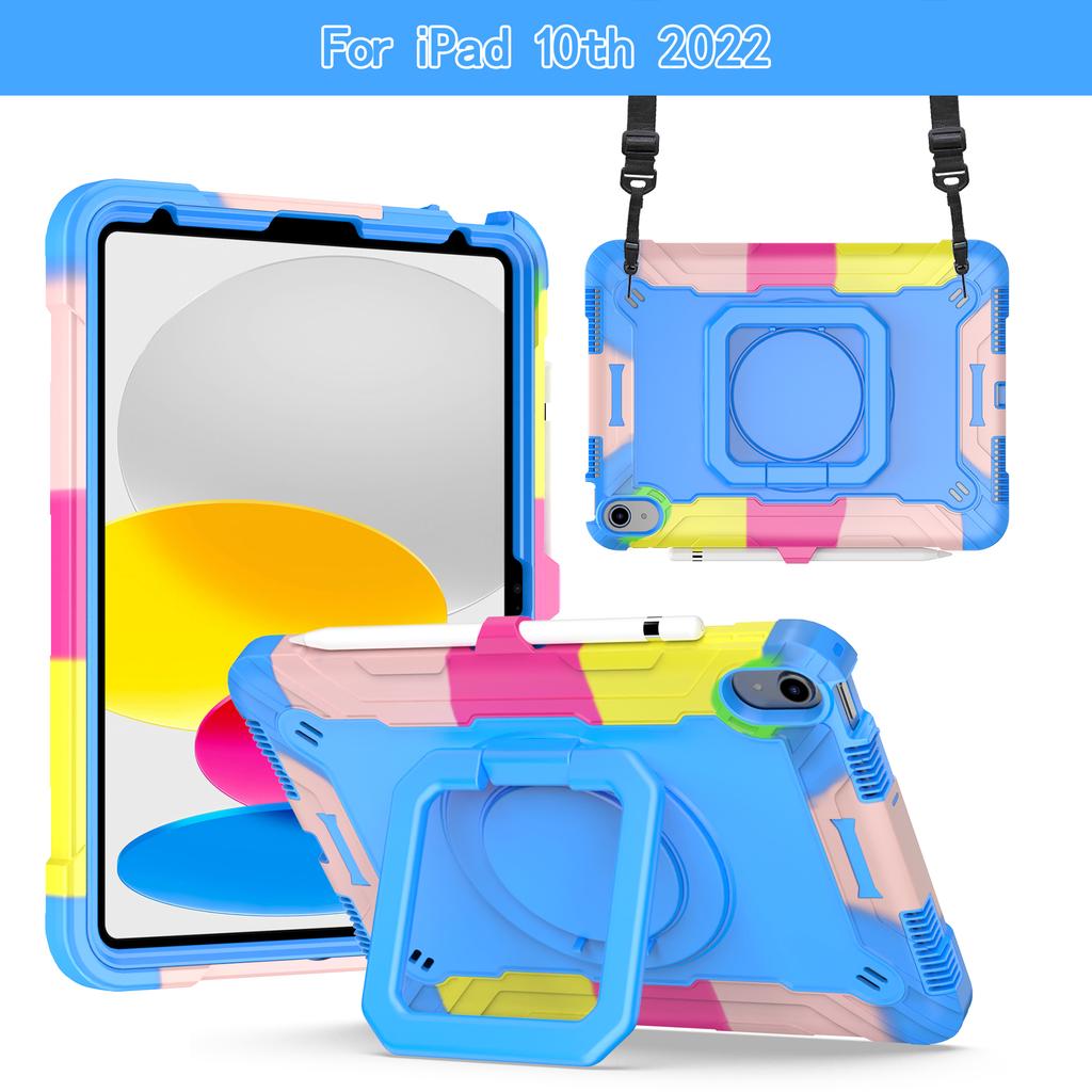 Stand Case Universal for IPad A16 2025 11th 10.9 2022 10thGen A3354 A3355 A3356 A2757 A2777 A2696 360 Rotating Handle Grip Cover