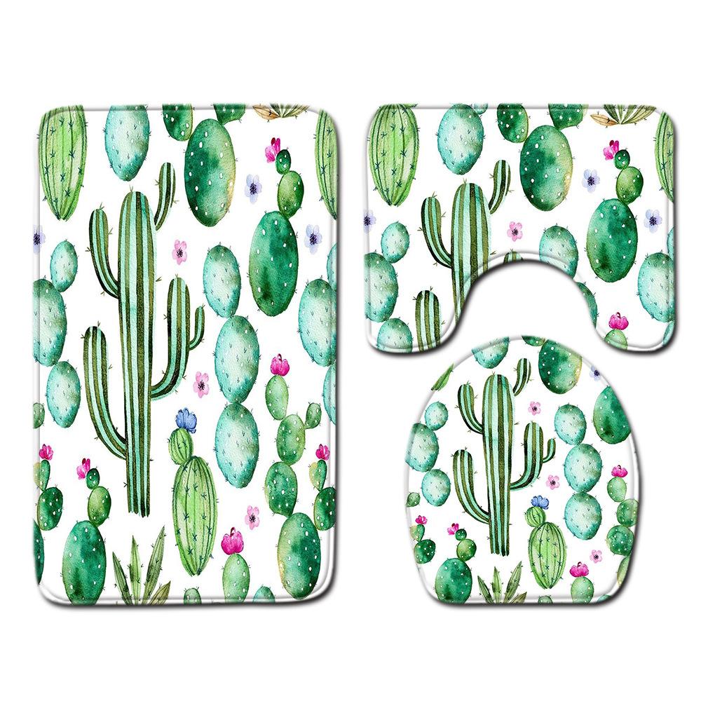 Small Fresh Bathroom Toilet Three-Piece Floor Mat Kitchen Non-Slip Door Mat Bedroom Carpet