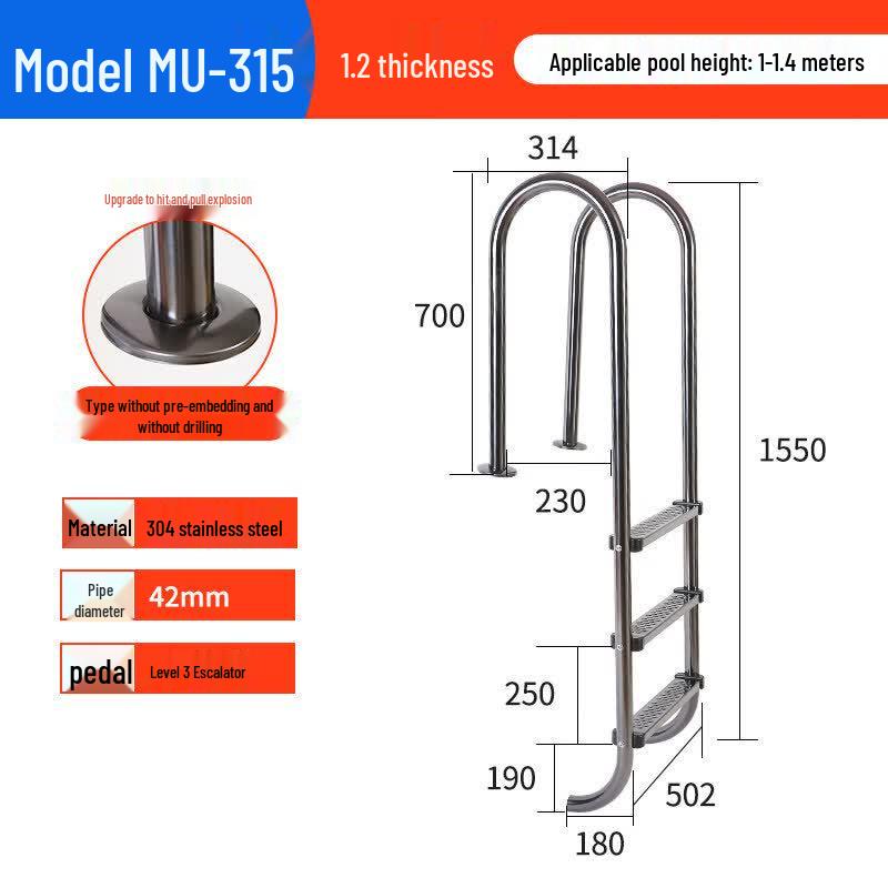 Stainless Steel Swimming Pool Ladder